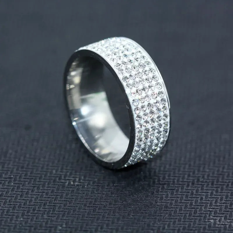 KissICON Silver Zircon Ring – Men Durable Stainless