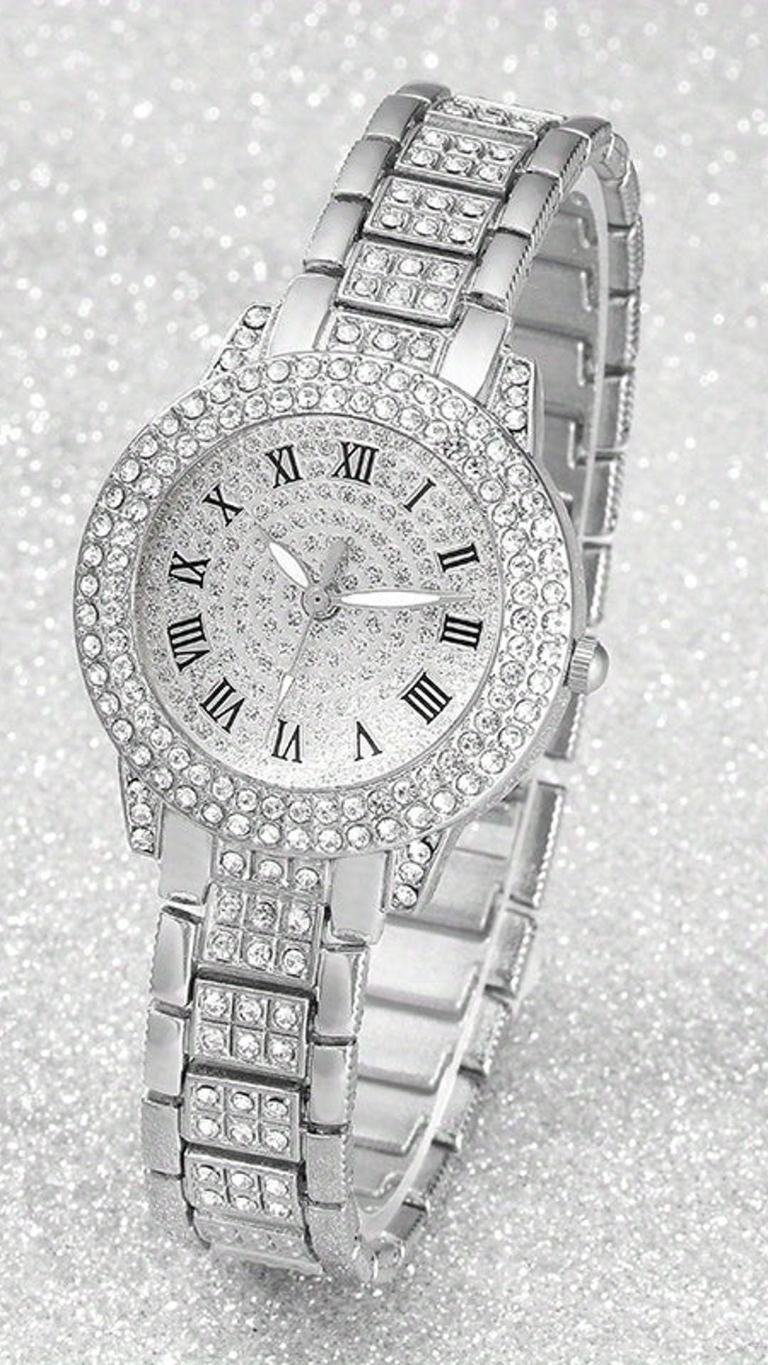 jkthpu-45 Silvery 💋 Elegant Silvery Watch Set - Stunning Jewelry Gift