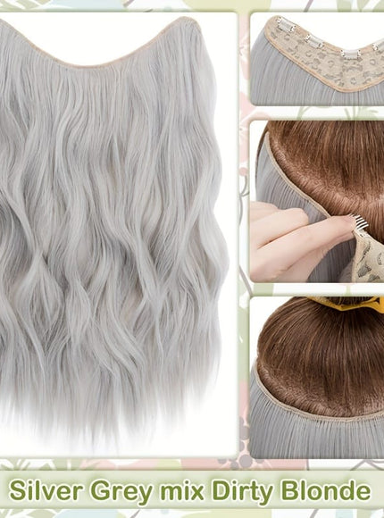 KissICON Silvery Grey mix Dirty Blonde / 18inch KissIcon 18 Inch Clip In Hair Extensions -