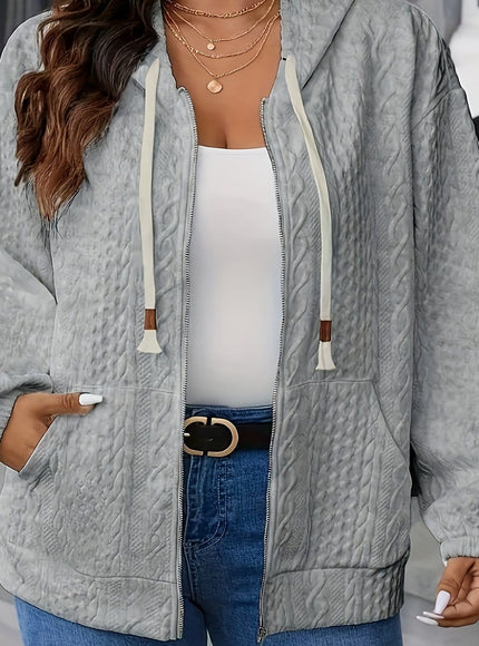 jkthpu-45 Silvery Grey / UK 16 Plus Size -zipper jacket