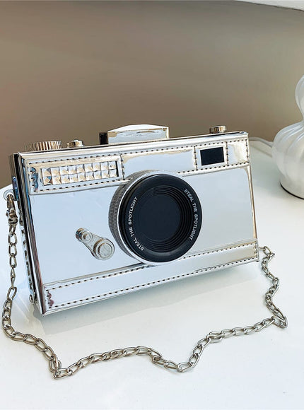 KissICON 【silvery】 KissIcon Patent Leather Mini Coin Purse Lipstick Bag