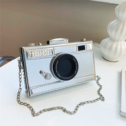KissICON 【silvery】 KissIcon Patent Leather Mini Coin Purse Lipstick Bag