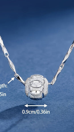 jkthpu-45 (Silvery) KissIcon S925 Lucky Bead Silver Necklace Birthstone - Luxe