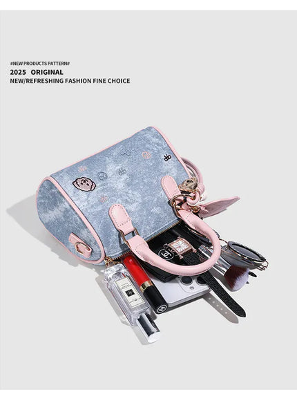 KissICON SKY BLUE / (20cm<Max Length<30cm) Dusty Dawn Pink Pillow Women's Denim Multi-way