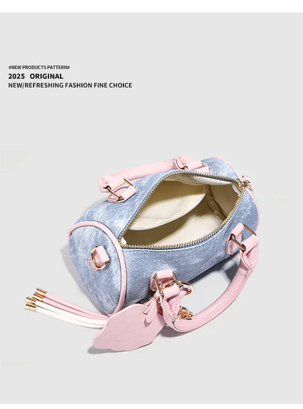 KissICON SKY BLUE / (20cm<Max Length<30cm) Dusty Dawn Pink Pillow Women's Denim Multi-way