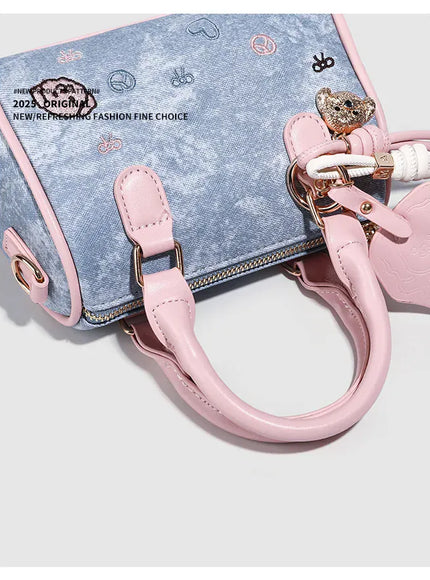 KissICON SKY BLUE / (20cm<Max Length<30cm) Dusty Dawn Pink Pillow Women's Denim Multi-way
