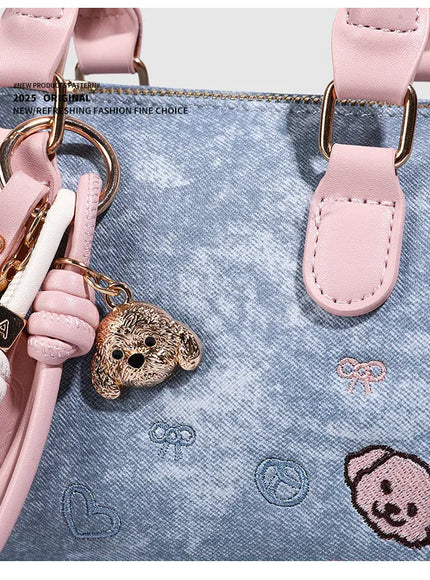 KissICON SKY BLUE / (20cm<Max Length<30cm) Dusty Dawn Pink Pillow Women's Denim Multi-way