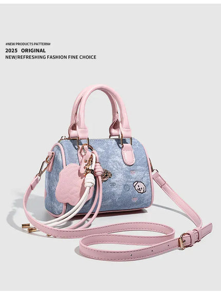 KissICON SKY BLUE / (20cm<Max Length<30cm) Dusty Dawn Pink Pillow Women's Denim Multi-way