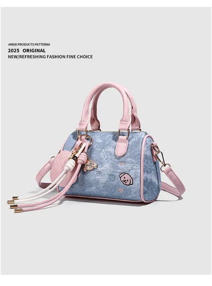 KissICON SKY BLUE / (20cm<Max Length<30cm) Dusty Dawn Pink Pillow Women's Denim Multi-way