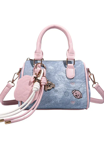 KissICON SKY BLUE / (20cm<Max Length<30cm) Dusty Dawn Pink Pillow Women's Denim Multi-way