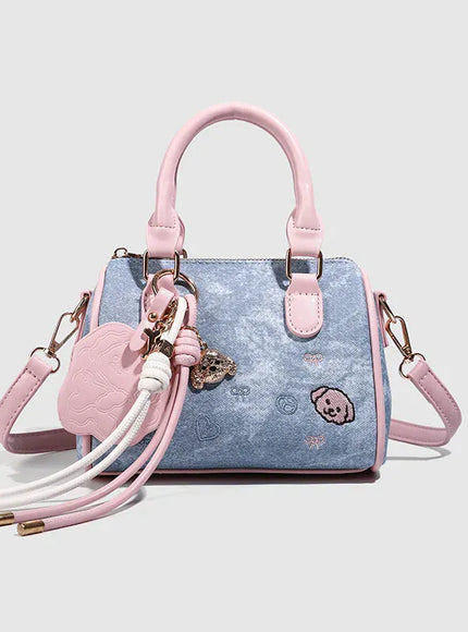 KissICON SKY BLUE / (20cm<Max Length<30cm) Dusty Dawn Pink Pillow Women's Denim Multi-way