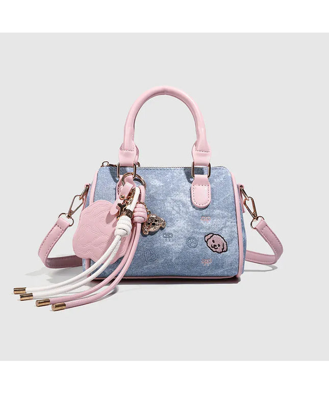 KissICON SKY BLUE / (20cm<Max Length<30cm) Dusty Dawn Pink Pillow Women's Denim Multi-way