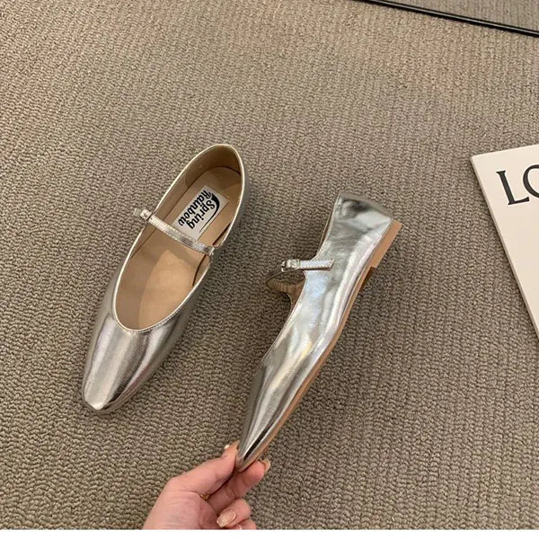 KissICON sliver / 35 2022 Flat Shoes Women Simple Solid Color Single