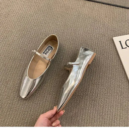 KissICON sliver / 35 2022 Flat Shoes Women Simple Solid Color Single
