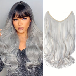KissICON Sliver Gray Kissicon Hair Extensions Hidden Wire Secure