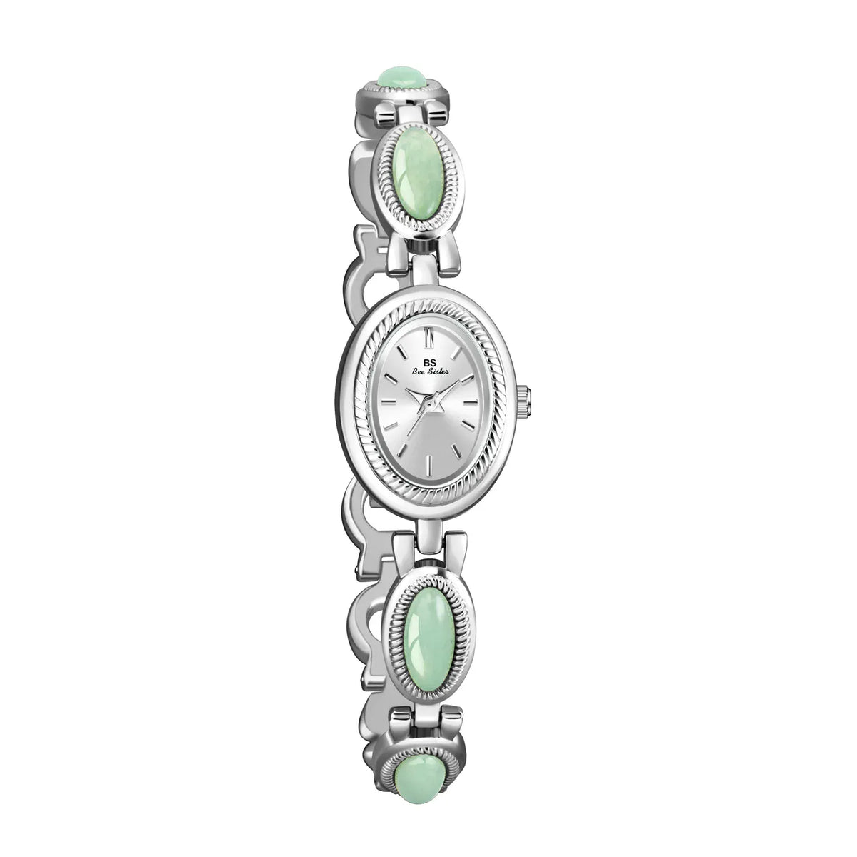 KissICON Sliver Uthai Womens Watch Waterproof Hotan Jade Luxury Bracelet