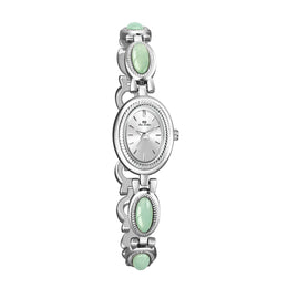 KissICON Sliver Uthai Womens Watch Waterproof Hotan Jade Luxury Bracelet