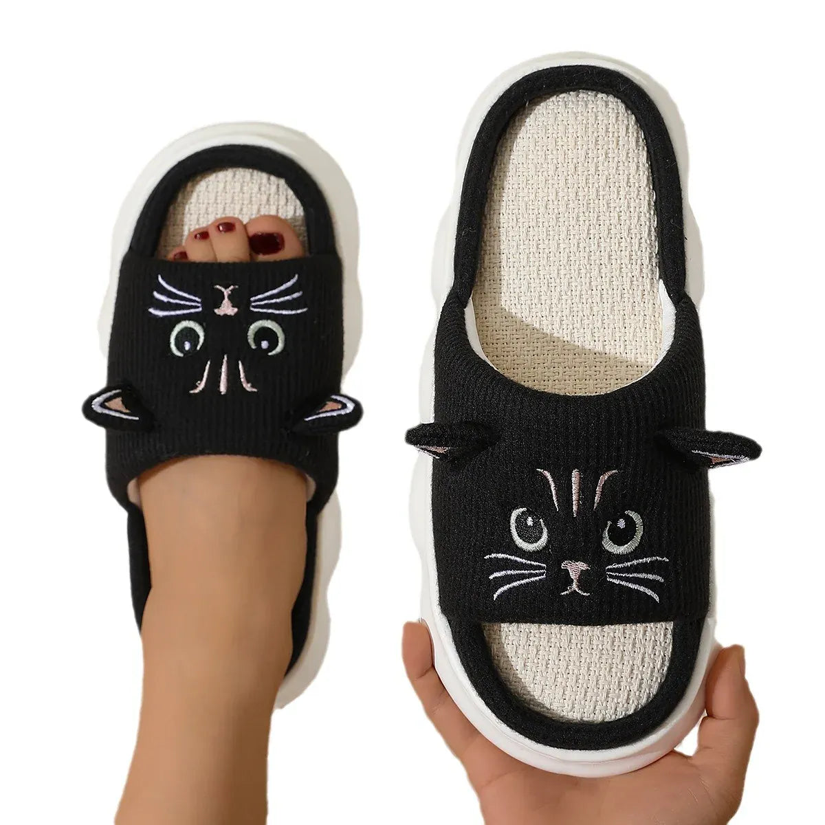 KissICON Smile PoP Cute Women Slippers Indoor Fuzzy Women