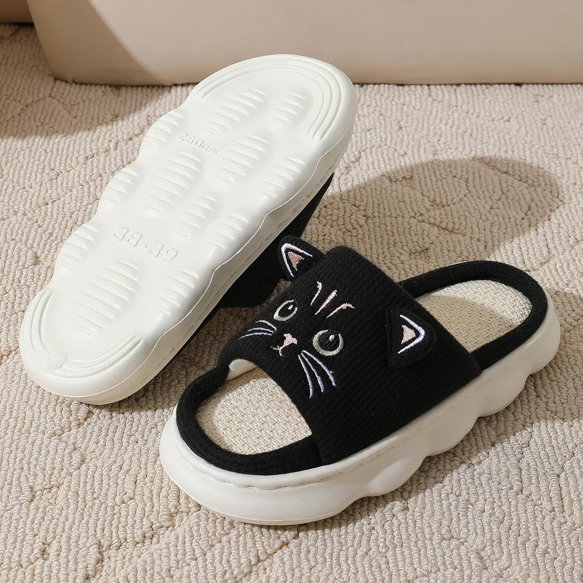 KissICON Smile PoP Cute Women Slippers Indoor Fuzzy Women