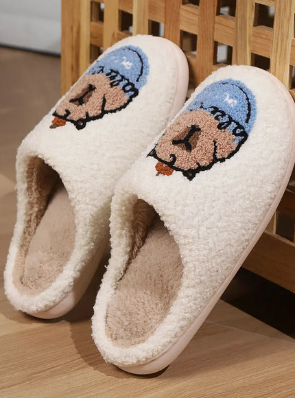 KissICON Smile PoP Cute Women Slippers Indoor Fuzzy Women