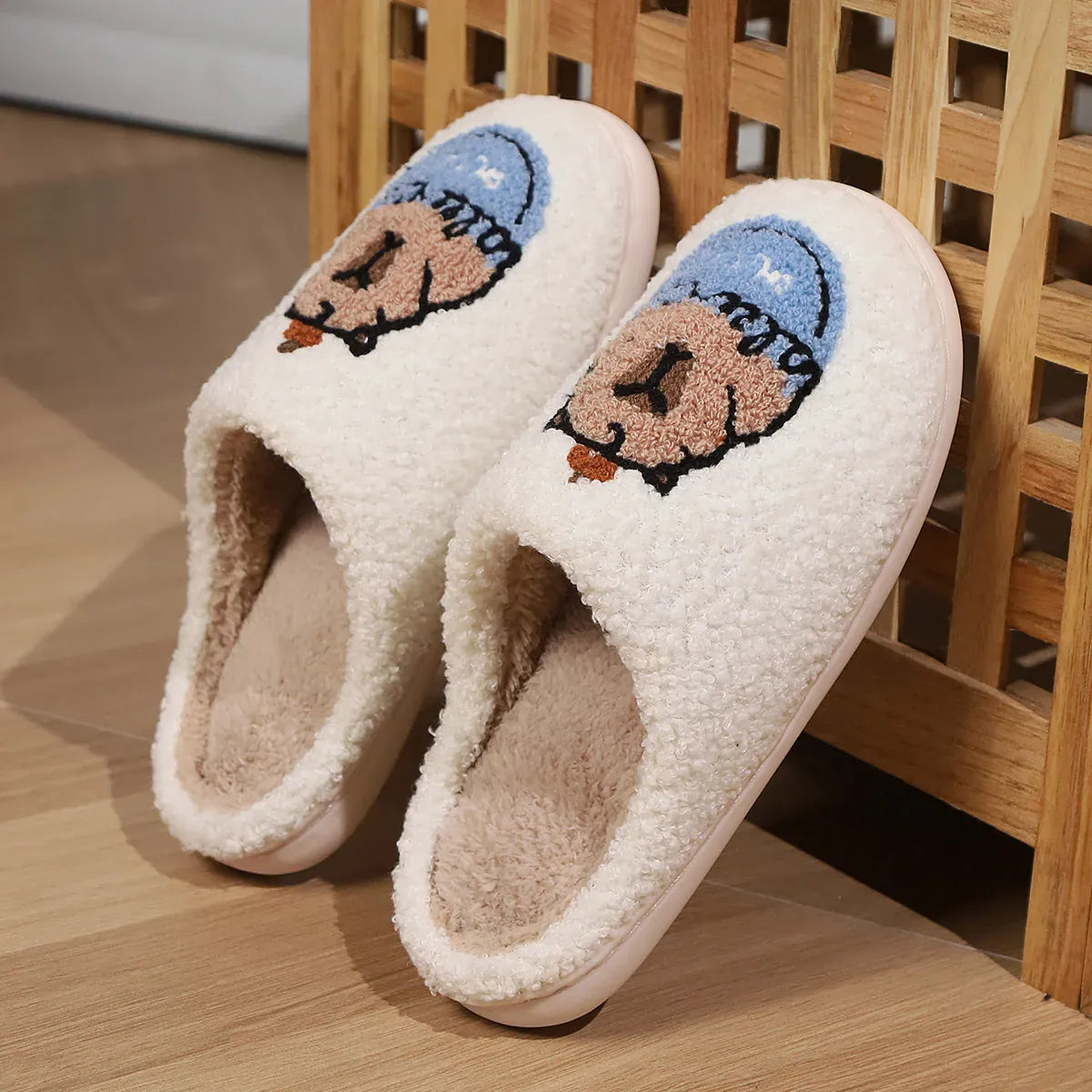 KissICON Smile PoP Cute Women Slippers Indoor Fuzzy Women