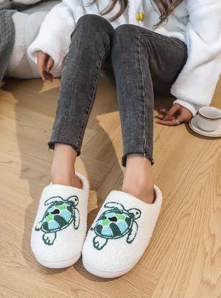 KissICON Smile PoP Cute Women Slippers Indoor Fuzzy Women