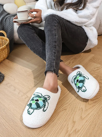 KissICON Smile PoP Cute Women Slippers Indoor Fuzzy Women