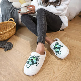KissICON Smile PoP Cute Women Slippers Indoor Fuzzy Women