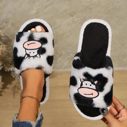 KissICON Smile PoP Cute Women Slippers Indoor Fuzzy Women