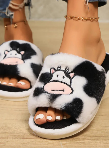 KissICON Smile PoP Cute Women Slippers Indoor Fuzzy Women