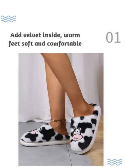 KissICON Smile PoP Cute Women Slippers Indoor Fuzzy Women