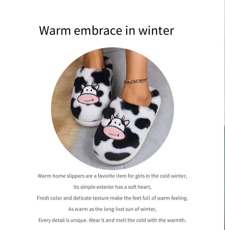 KissICON Smile PoP Cute Women Slippers Indoor Fuzzy Women