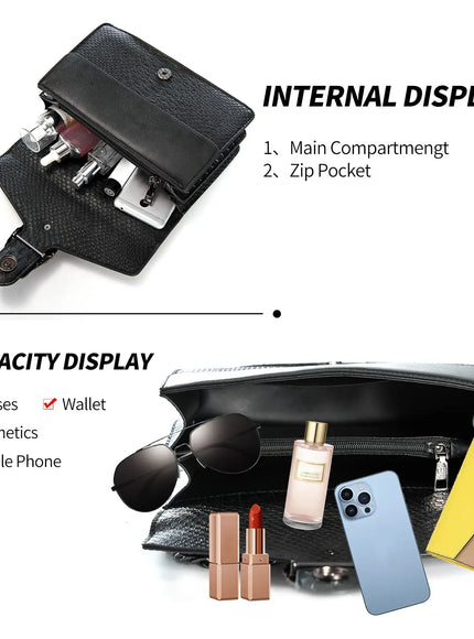 KissICON Snake Print PU Leather Crossbody