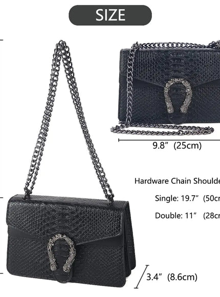 KissICON Snake Print PU Leather Crossbody