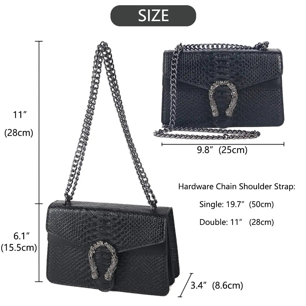 KissICON Snake Print PU Leather Crossbody