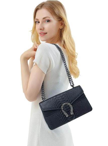 KissICON Snake Print PU Leather Crossbody