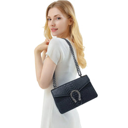 KissICON Snake Print PU Leather Crossbody