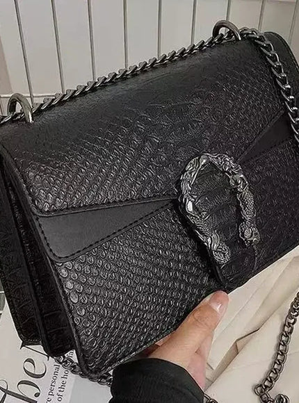 KissICON Snake Print PU Leather Crossbody