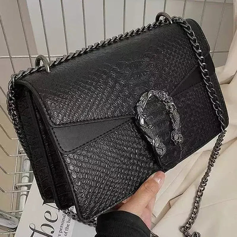 KissICON Snake Print PU Leather Crossbody