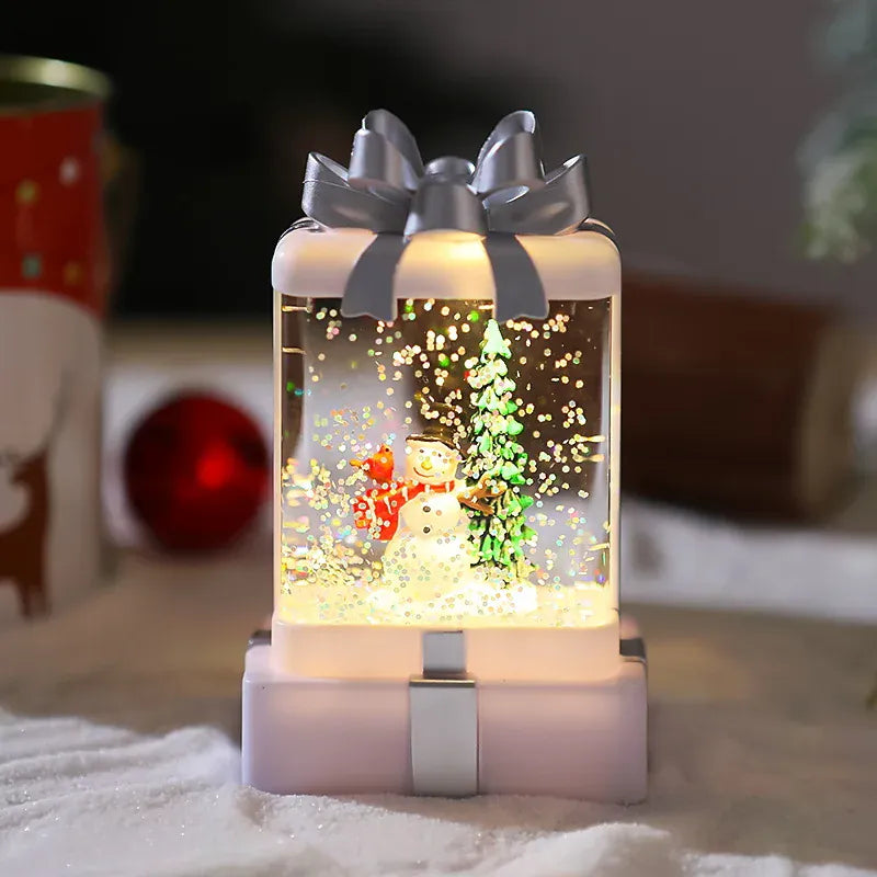 KissICON SnowmanStyle Christmas Decorations,Glowing Crystal Lights,Ornaments,New Santa Claus Night Lights,Christmas Gift Packages,Small Wind Lighs