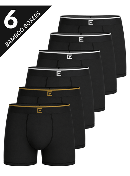 KissICON Soft Bamboo Boxers 6Pack Mens Breathable MoistureWicking Comfort