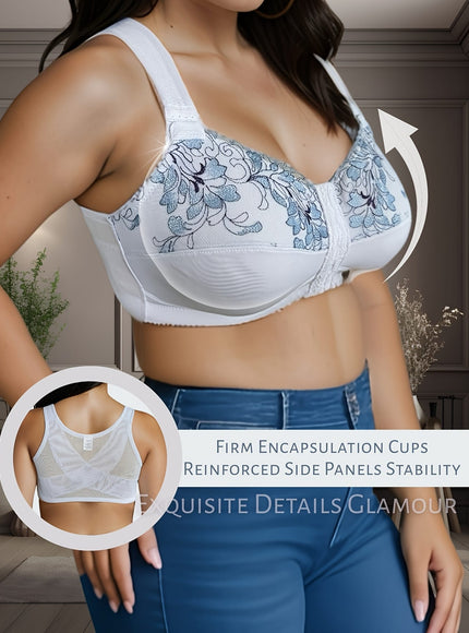 KissICON Soft Blue Flowers Fresh Embracing White Lingerie