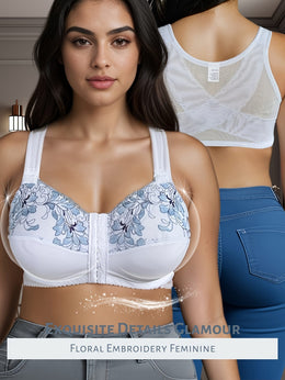 KissICON Soft Blue Flowers Fresh Embracing White Lingerie