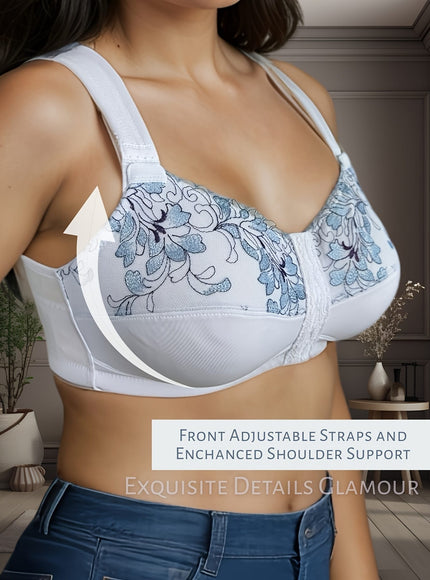 KissICON Soft Blue Flowers Fresh Embracing White Lingerie