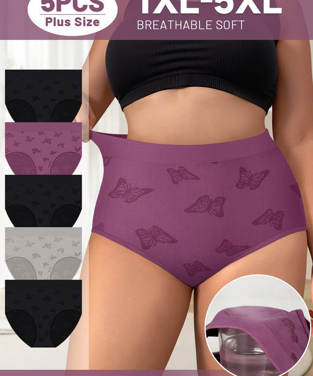 jkthpu-45 Soft Breathable Plus Size Minimalist Summer Briefs 5pc