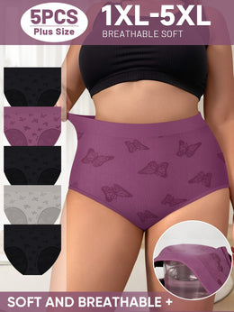 jkthpu-45 Soft Breathable Plus Size Minimalist Summer Briefs 5pc