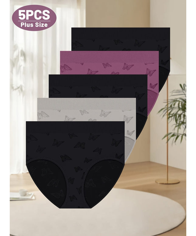 jkthpu-45 Soft Breathable Plus Size Minimalist Summer Briefs 5pc
