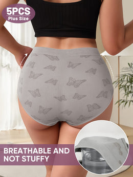 jkthpu-45 Soft Breathable Plus Size Minimalist Summer Briefs 5pc