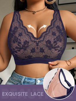 KissICON Soft Full Coverage Curve Lace Pushup Bra