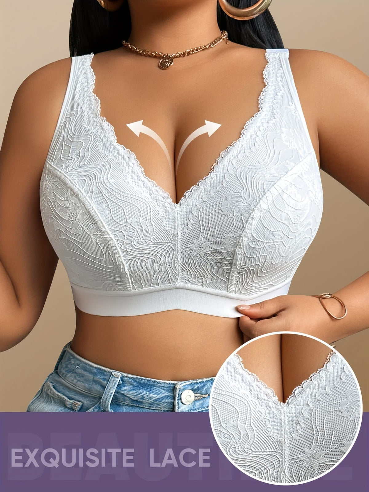 KissICON Soft Full Coverage Curve Lace Pushup Bra